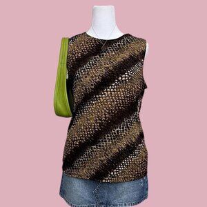 y2k snake print quirky downtown it girl top